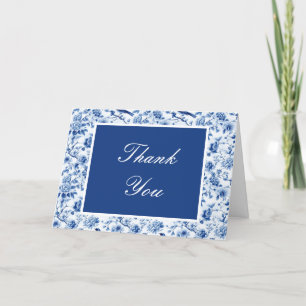 Chinoiserie Blue Birds and Flowers Baby Shower Tack Kort