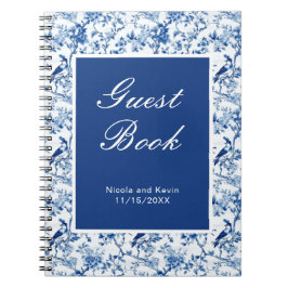 Chinoiserie Blue Birds and Flowers Bröllop Anteckningsbok