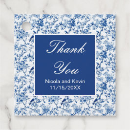 Chinoiserie Blue Birds and Flowers Bröllop Gåvor Etiketter