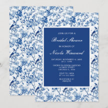 Chinoiserie Blue Birds and Flowers Möhippa