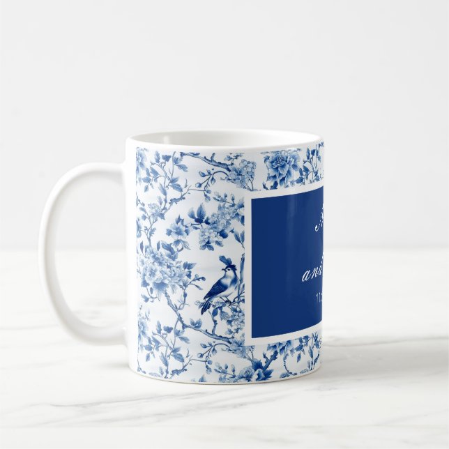 Chinoiserie Blue Birds and Flowers Wedding Kaffemugg (Vänster)