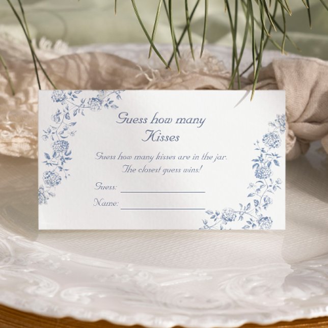 Chinoiserie Blue-Blommigten gissar hur många Kisse Tilläggskort (Skapare uppladdad)