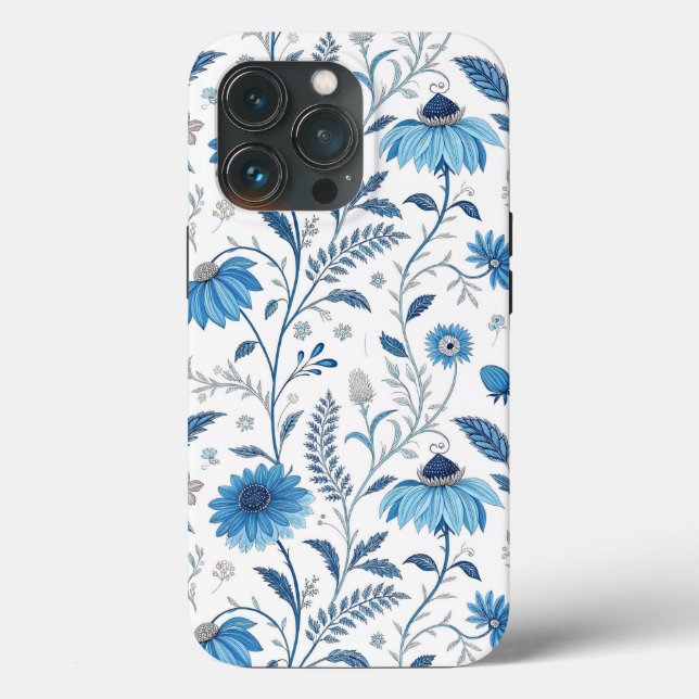 Chinoiserie Blue Echinacea Pattern (Baksida )