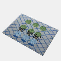 Chinoiserie Blue Ginger Burk Doormat Välkomsmat