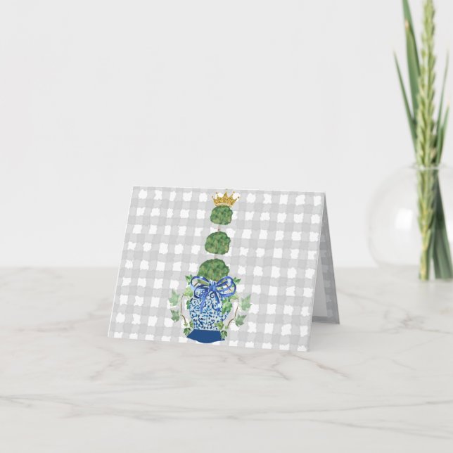 Chinoiserie Blue Ginger Burk topiary Tack Kort (Framsida)