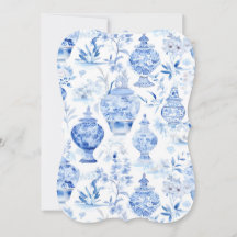 Chinoiserie Blue-inbjudan
