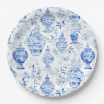 Chinoiserie Blue Papprare Tallrikar