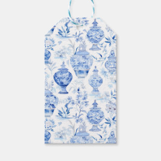 Chinoiserie Blue Vas Gift Märkre Presentetikett
