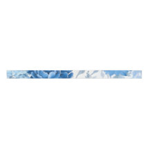 Chinoiserie Blue Vild Flower Grosgrain Ribbon
