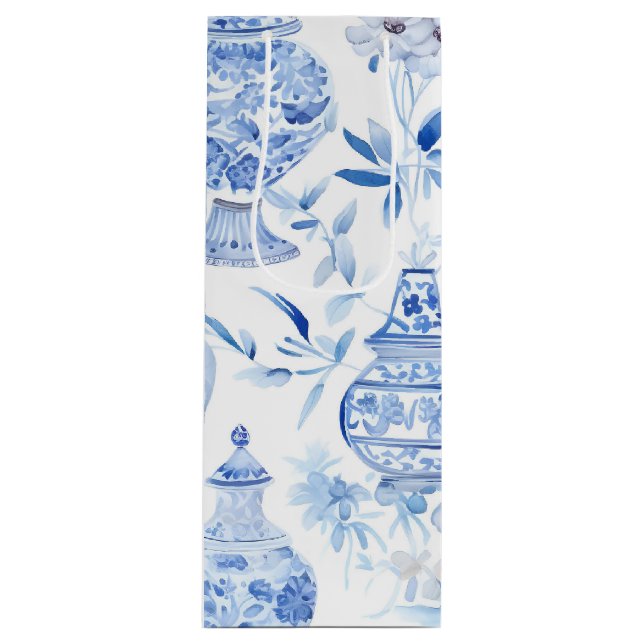 Chinoiserie Blue Vin Gift Bag (Framsidan)