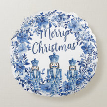Chinoiserie Blue White Blommigt Nutcracker Soldier