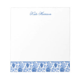 Chinoiserie Blue & White Ginger Burk Blommigt Vas Anteckningsblock