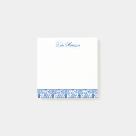 Chinoiserie Blue & White Ginger Burk Blommigt Vas Post-it Block