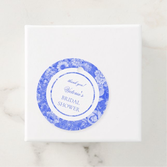 Chinoiserie Blue White Möhippa Gåvor Etiketter (På plats)