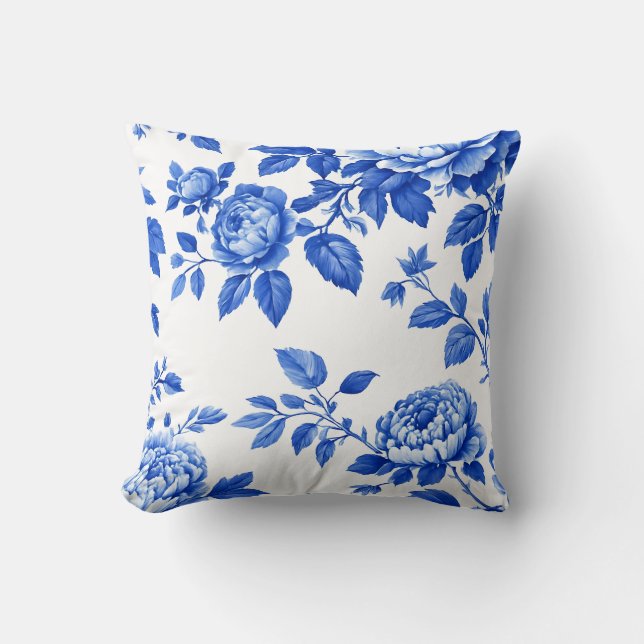 Chinoiserie Blue Willow and White Accent Pillo Kudde (Framsida)