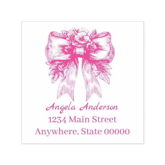 Chinoiserie Bow Returadress Självfärgande Stämpel (Design)
