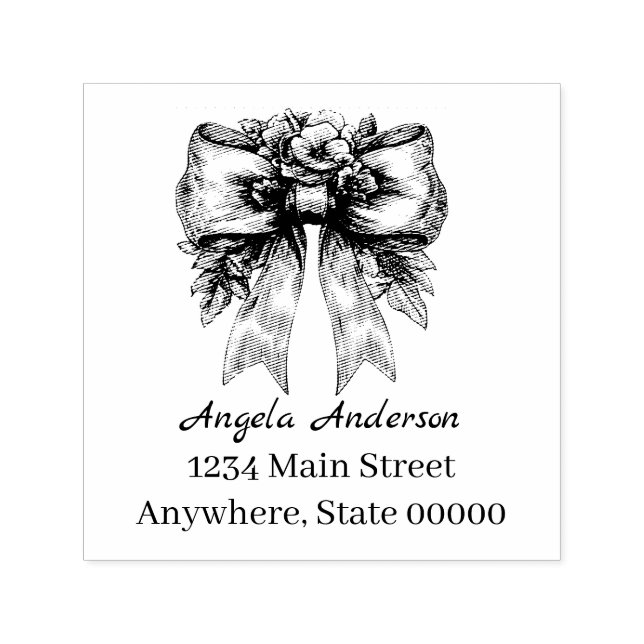 Chinoiserie Bow Returadress Självfärgande Stämpel (Design)