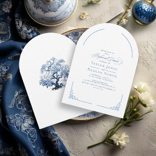 Chinoiserie Bröllop Rehearsal Dinner Arch ID1094 Inbjudningar