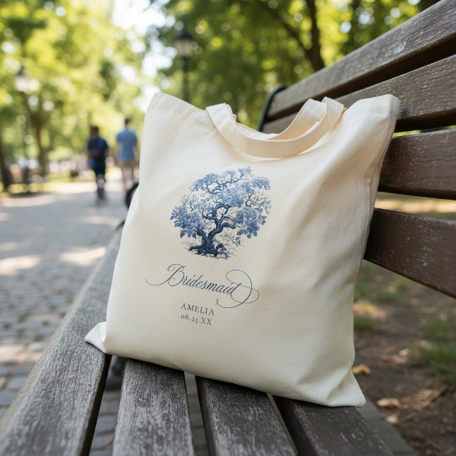 Chinoiserie Bröllop Träd Motif Bridesmaid ID1094 Tygkasse (Skapare uppladdad)