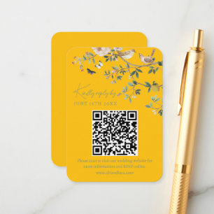Chinoiserie Bröllopswebbplats RSVP QR-kod Tilläggskort