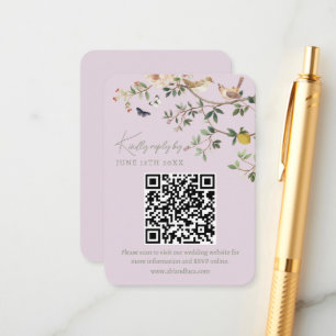 Chinoiserie Bröllopswebbplats RSVP QR-kod  Tilläggskort
