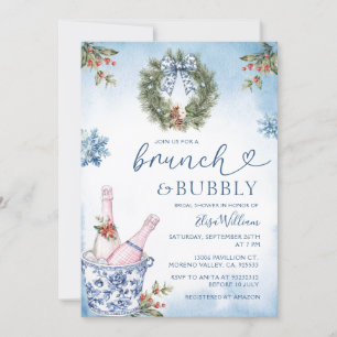 Chinoiserie Brunch och Bubly Blue-Möhippa Inbjudningar