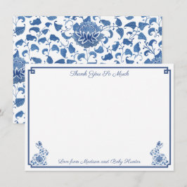 Chinoiserie Bunny Blue and White Boy Shower Tack Kort