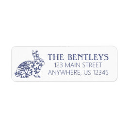 Chinoiserie Bunny Rabbit Returetiketter Returadress Etikett