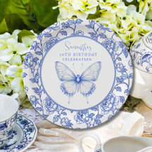 Chinoiserie Butterfly Birthday Plate