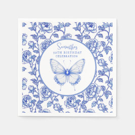Chinoiserie Butterfly Birthday Plate Pappersservett