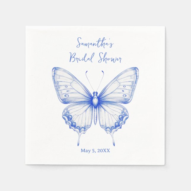 Chinoiserie Butterfly Möhippa Pappersservett (Framsidan)