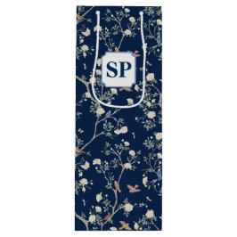 Chinoiserie Camellia Garden Navy Blue