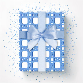 Chinoiserie Cane Trellis in Blue Presentpapper