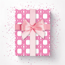 Chinoiserie Cane Trellis in Pink Presentpapper