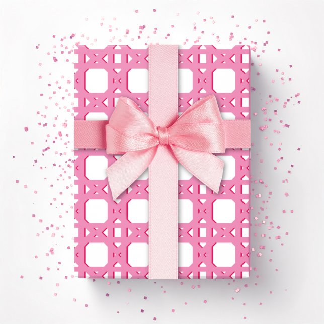 Chinoiserie Cane Trellis in Pink Presentpapper (Skapare uppladdad)