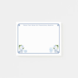 Chinoiserie Chic Blue and White Personlig Post-it Block