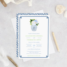 Chinoiserie Chic Blue & Grönt Ginger Burk Bröllop