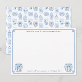 Chinoiserie Chic brevpapper Från Namnets skrivbord Anteckningskort