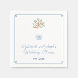 Chinoiserie Chic Citrus Orange Träd Möhippa Pappersservett