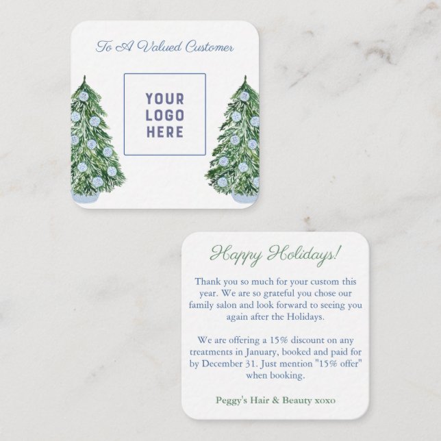 Chinoiserie Chic Company Logotyp God jul Anteckningskort (Fram/baksida)