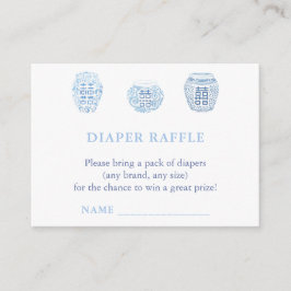 Chinoiserie Chic Diaper Raffle Baby Shower Tilläggskort