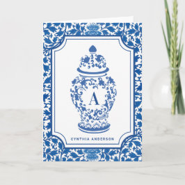 Chinoiserie Chic GingerJar | Monogram | Anteckning Kort