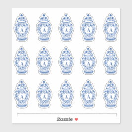 Chinoiserie Chic GingerJar Monogram Sticker Klistermärken