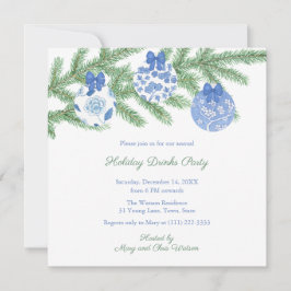 Chinoiserie Chic Helgdag Ornaments Drinks Party Inbjudningar