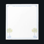 Chinoiserie Chic Lemon Träd Classic Dam Desk Anteckningsblock<br><div class="desc">Elegant dam anteckningsblock som du kan anpassa med din egen text, inklusive namn. Utformningen har ett grekiskt gräns i Nyckel med en vattenfärg stiliserad citron träd i en ginger burk-planter. De var ursprungligen handmålade av mig innan de skannades in i digital form. Observera att du kan ändra färg i gräns...</div>