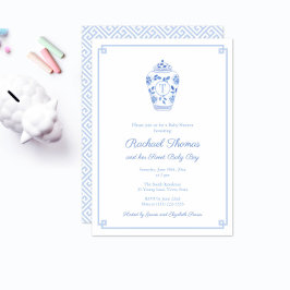 Chinoiserie Chic Monogram Sweet Pojke Shower Inbjudningar