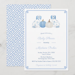 Chinoiserie Chic Pumpkins Fall Baby Shower Party Inbjudningar
