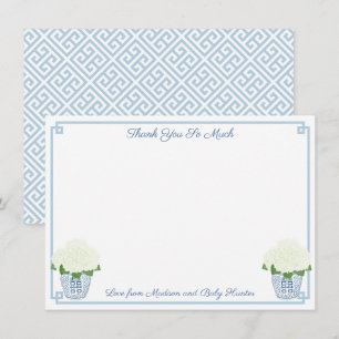 Chinoiserie Chic White Hydrangeas Boy Shower Tack Kort