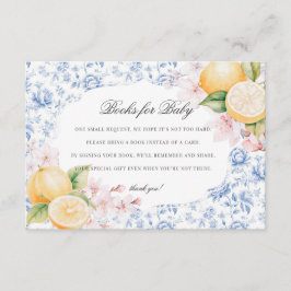 Chinoiserie Citronte Baby Shower Blöja Lotteri Tilläggskort