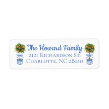 Chinoiserie Citrus Topiary Return Address